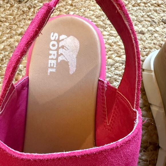 Sorel Women’s 9.5 Sandals Joannie lll Slingback Fizz Chalk Fuschia Wedge Pink - Picture 5 of 10